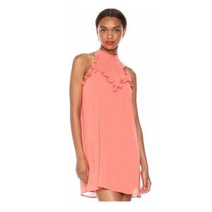 BCBGeneration Women's Ruffle-Trimmed Halter Dress, Salmon, XXS